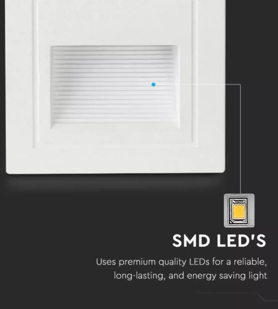 Faretto led segnapasso ad incasso da esterno quadrato vtac bianco 3000k Illuminazione Per Esterno