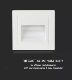 Faretto led segnapasso ad incasso da esterno quadrato vtac bianco 3000k Illuminazione Per Esterno