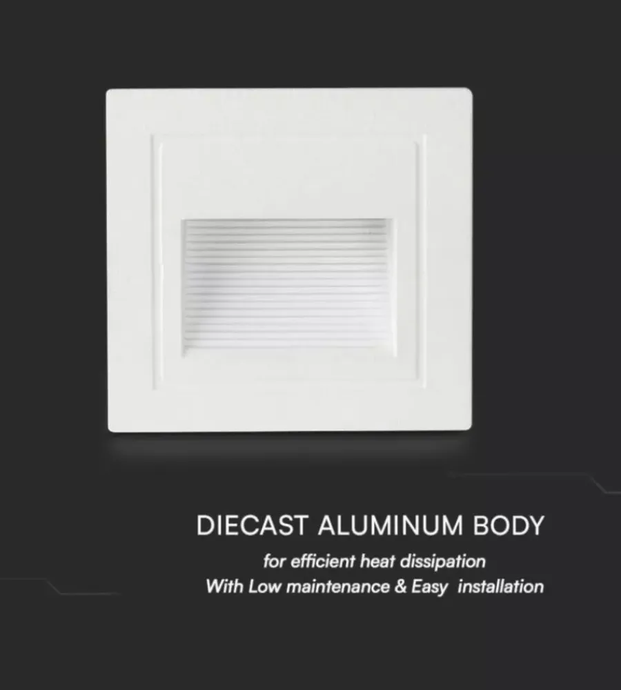Faretto led segnapasso ad incasso da esterno quadrato vtac bianco 3000k Illuminazione Per Esterno