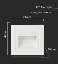 Faretto led segnapasso ad incasso da esterno quadrato vtac bianco 3000k Illuminazione Per Esterno