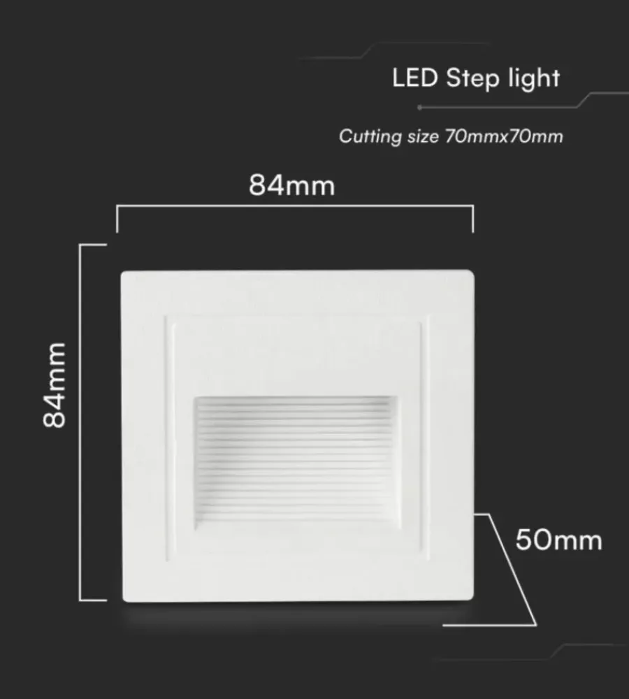 Faretto led segnapasso ad incasso da esterno quadrato vtac bianco 3000k Illuminazione Per Esterno