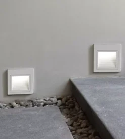 Illuminazione Per Esterno- Faretto led segnapasso ad incasso da esterno quadrato vtac bianco 4000k