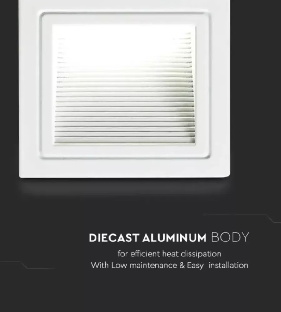 Illuminazione Per Esterno- Faretto led segnapasso ad incasso da esterno quadrato vtac bianco 4000k