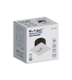Illuminazione Per Esterno- Faretto led segnapasso ad incasso da esterno quadrato vtac bianco 3000k