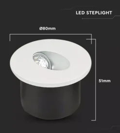 Faretto led segnapasso ad incasso da esterno rotondo vtac bianco 4000k Illuminazione Per Esterno