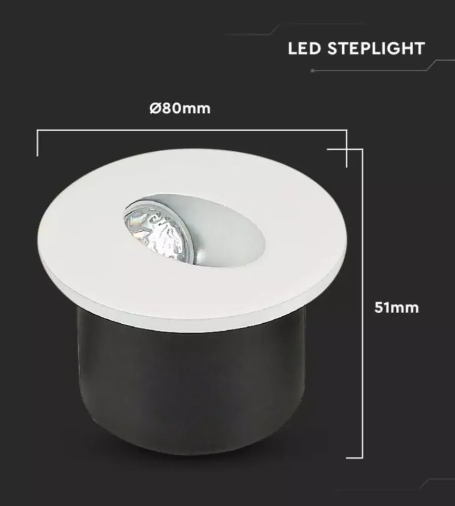Faretto led segnapasso ad incasso da esterno rotondo vtac bianco 4000k Illuminazione Per Esterno