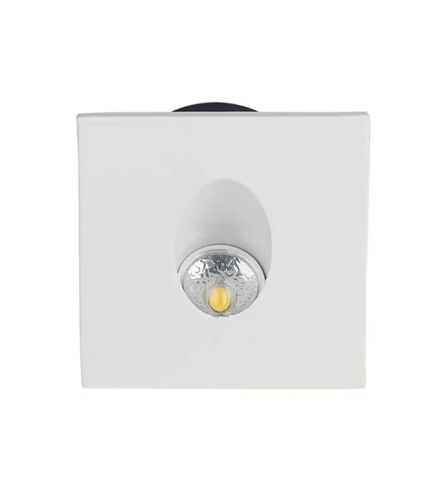 Illuminazione Per Esterno- Faretto led segnapasso ad incasso da esterno quadrato vtac bianco 4000k