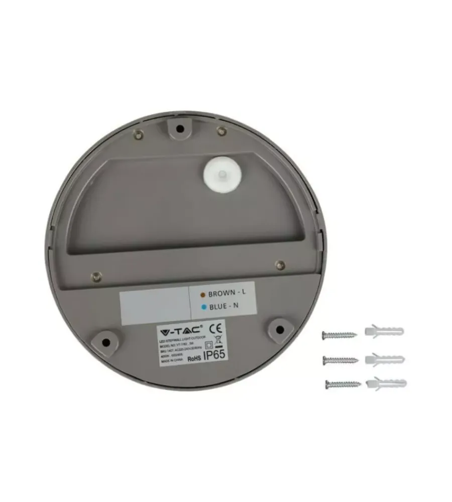 Best Faretto led segnapasso rotondo da 3w a plafone da esterno vtac grigio 4000k Illuminazione Per Esterno