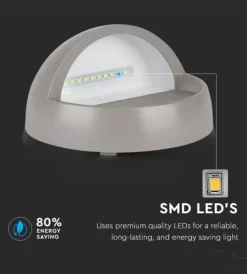 Best Faretto led segnapasso rotondo da 3w a plafone da esterno vtac grigio 4000k Illuminazione Per Esterno