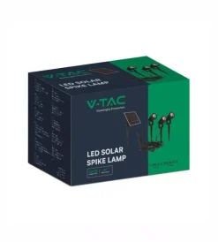 Illuminazione Per Esterno|Faretto led solare da esterno con picchetto vtac nero 3000k 3 pezzi