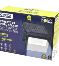Illuminazione Per Esterno- Faro da muro led solare crepuscolare, 12 w 5000 k