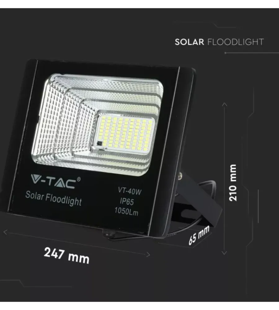Illuminazione Per Esterno- Faro led con pannello solare 16w, 4000k