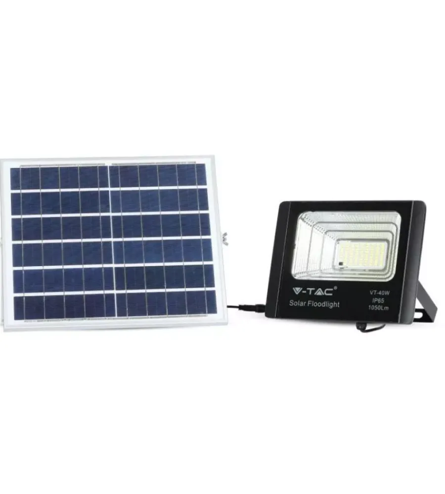 Illuminazione Per Esterno|Faro led con pannello solare e telecomando 6000k, 16w