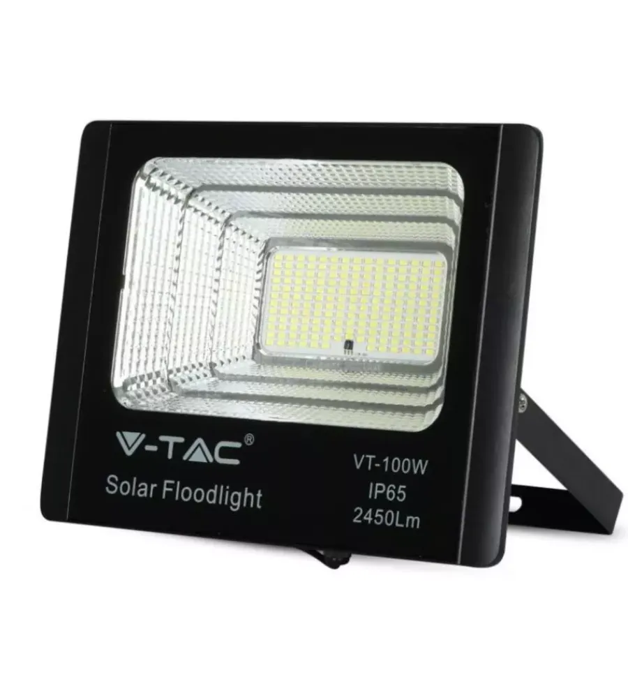 Illuminazione Per Esterno|Faro led con pannello solare e telecomando 6000k, 35w