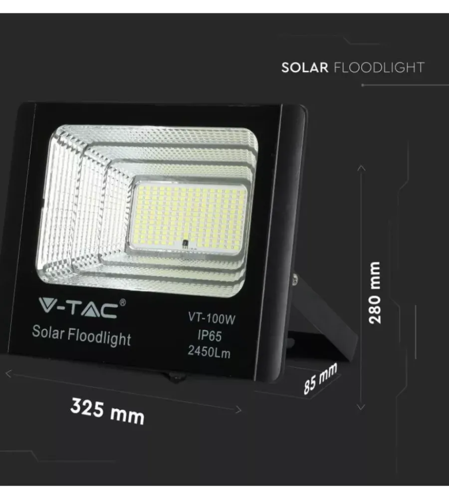 Illuminazione Per Esterno|Faro led con pannello solare e telecomando 6000k, 35w