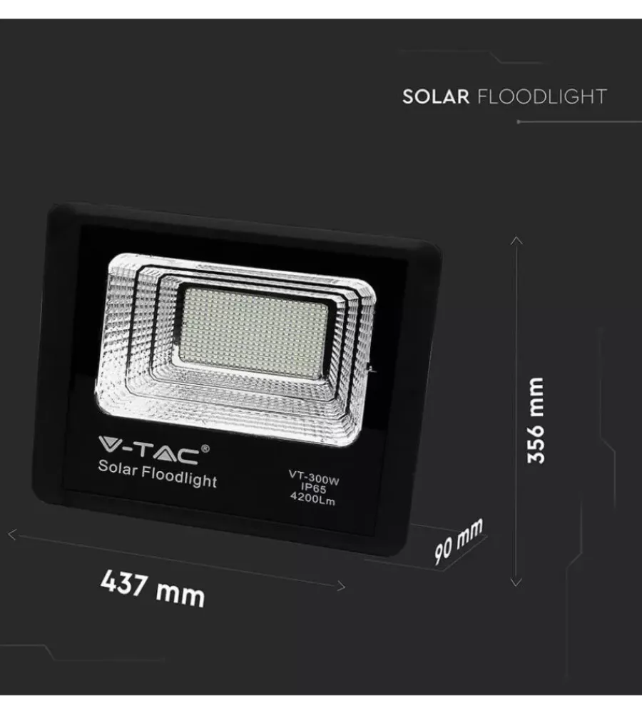 Hot Faro led con telecomando e pannello solare 50w, 6000k Illuminazione Per Esterno