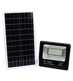 Illuminazione Per Esterno- Faro led con telecomando e pannello solare 4000k, 40w