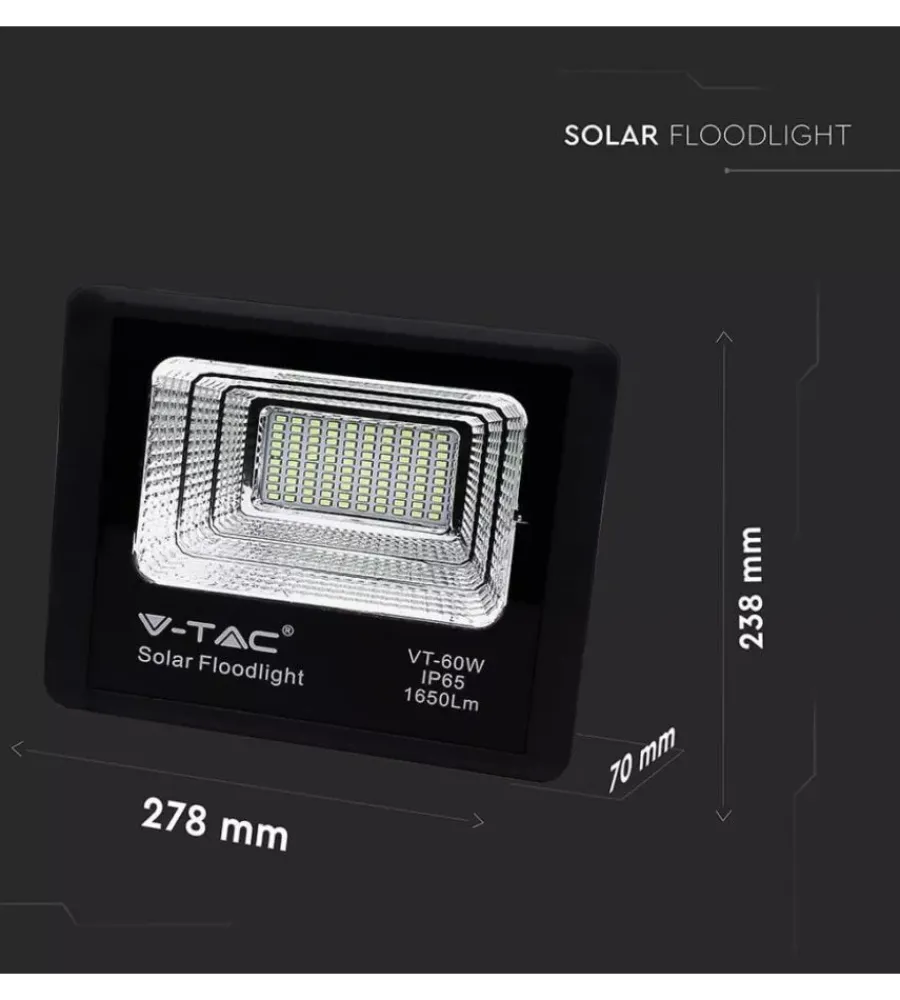 Clearance Faro led con telecomando e pannello solare 4000k, 20w Illuminazione Per Esterno