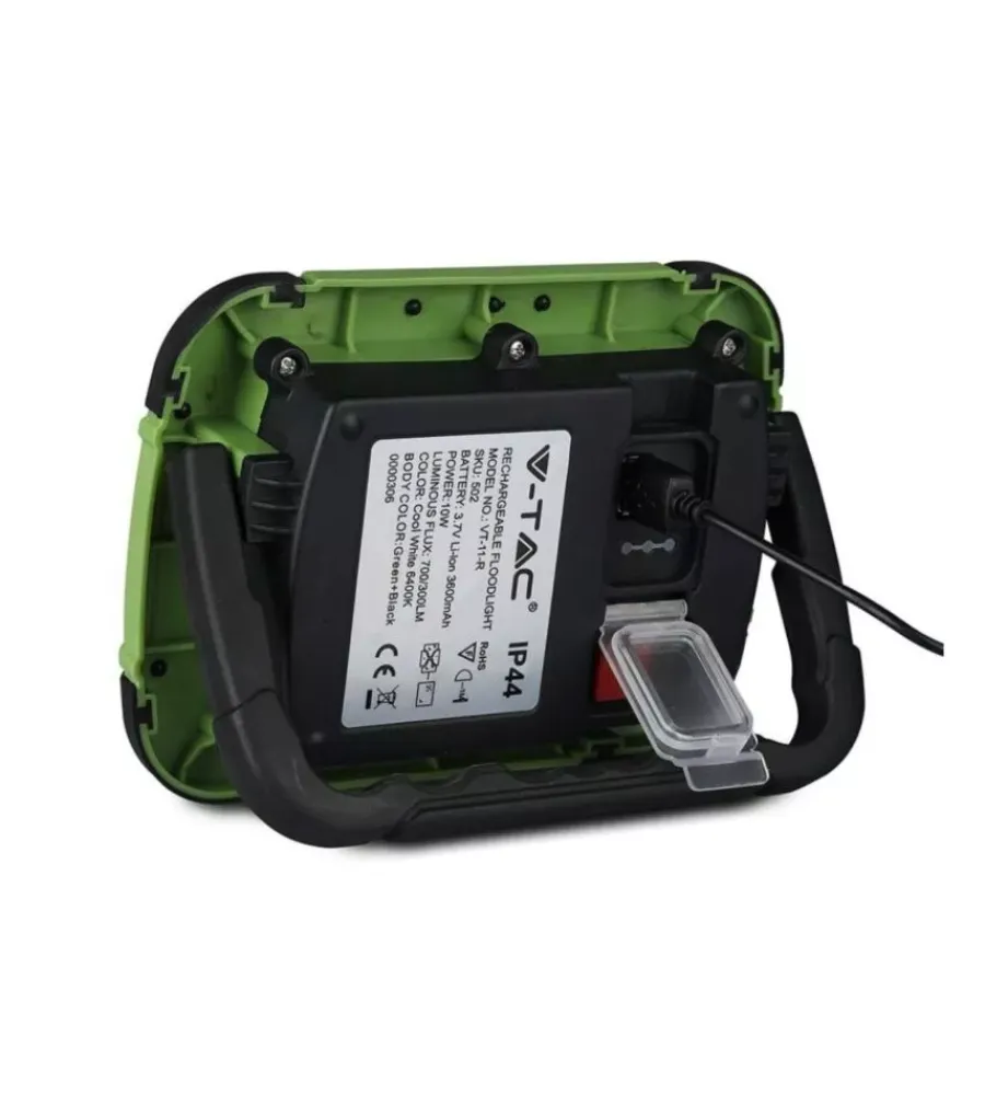 Illuminazione Per Esterno- Faro led ricaricabile vtac verde 4000k 10w