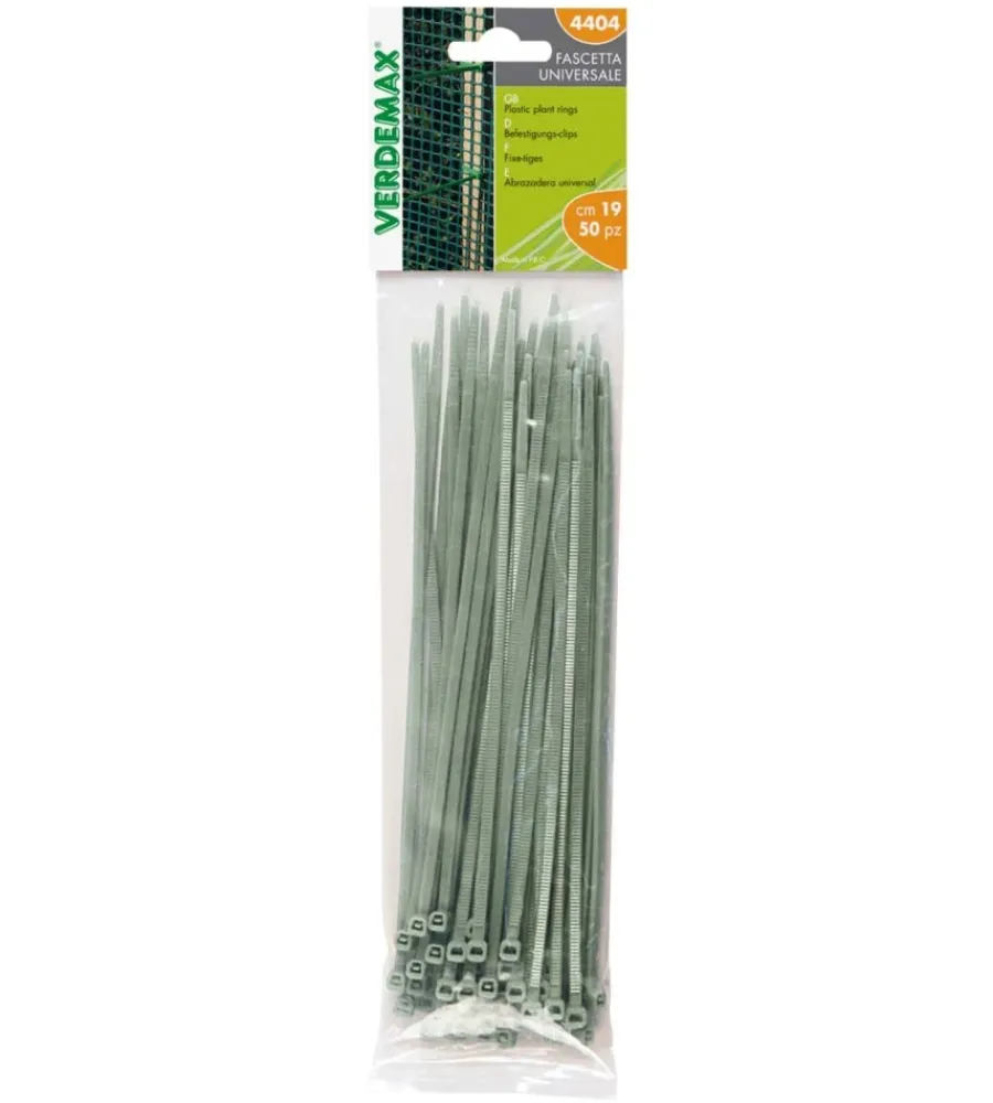 Attrezzatura Giardinaggio-Verdemax Fascetta universale dentata grigia mm.190x5 50 pezzi