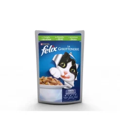 Alimenti Umido Gatto-Purina Felix le ghiottonerie, alimento umido per gatto con coniglio in gelatina.