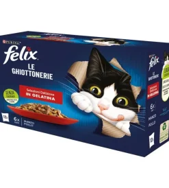 Alimenti Umido Gatto-Purina Felix le ghiottonerie manzo e pollo, 12x85 gr