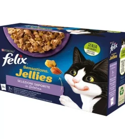 Outlet Felix sensations jellies saporite, 12x85 gr Alimenti Umido Gatto