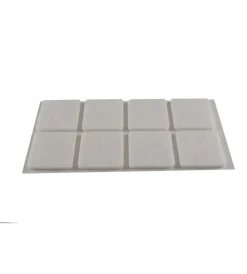 Accessori- Feltrini adesivi quadrati - 25x25 mm. - bianco - 8 pz.