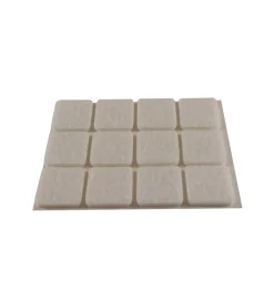 Accessori- Feltrini adesivi quadrati - 20x20 mm. - bianco - 12 pz.