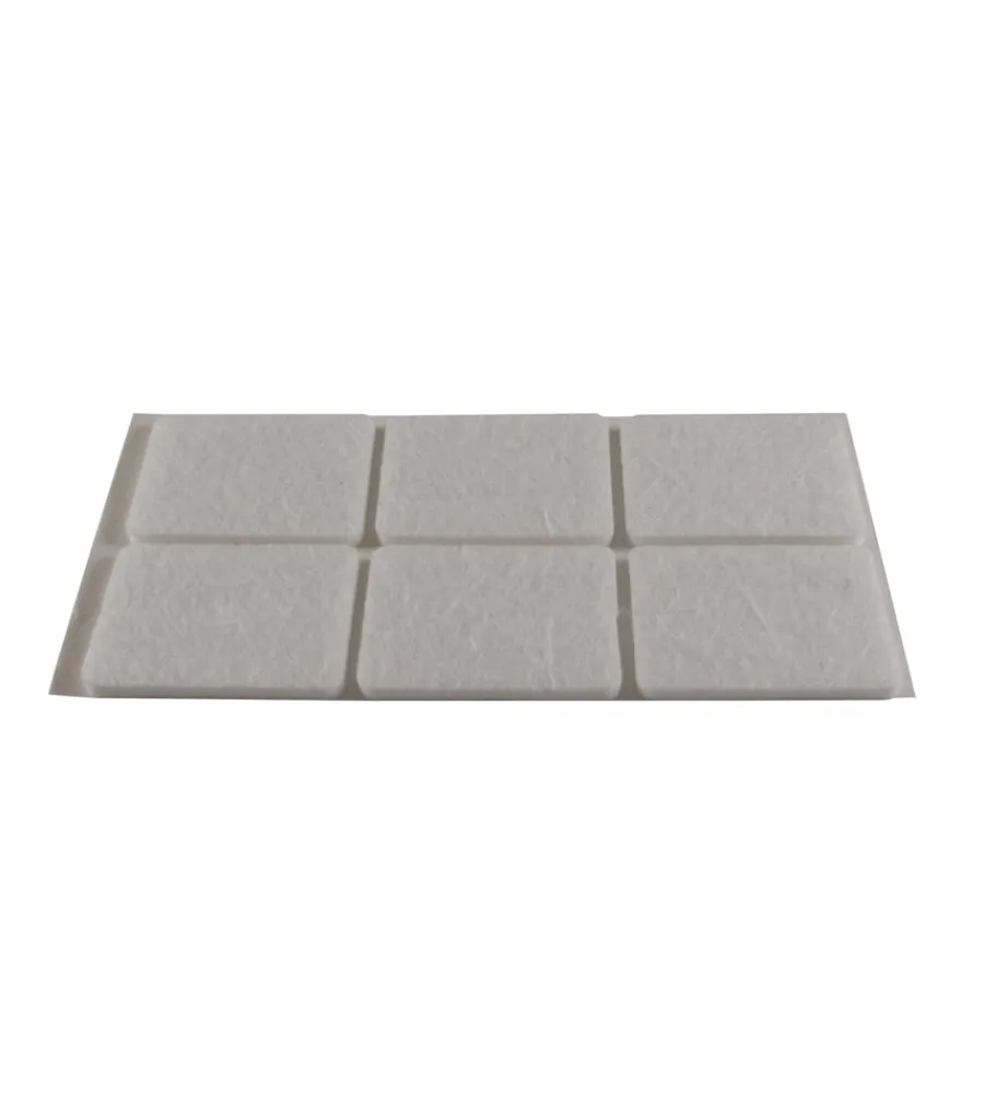 Accessori- Feltrini adesivi rettangolari - 25x35 mm. - bianco - 6 pz.