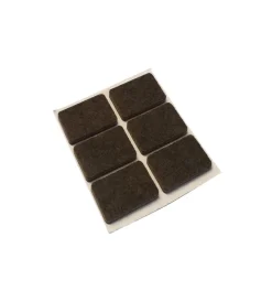Accessori- Feltrini adesivi rettangolari 25 x 35 mm. - marrone - 6 pz.