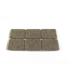 Accessori- Feltrini adesivi rettangolari - 25x35 mm. - marrone - 6 pz.