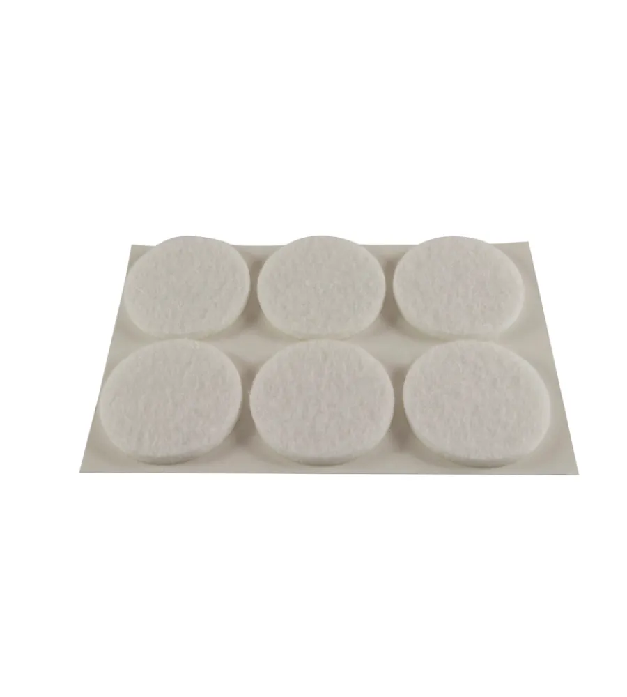 Accessori- Feltrini adesivi tondi - ø 28 mm. - bianco - 6 pz.