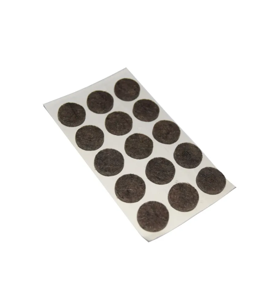Accessori- Feltrini adesivi tondi ø 16 mm. - marrone - 15 pz.