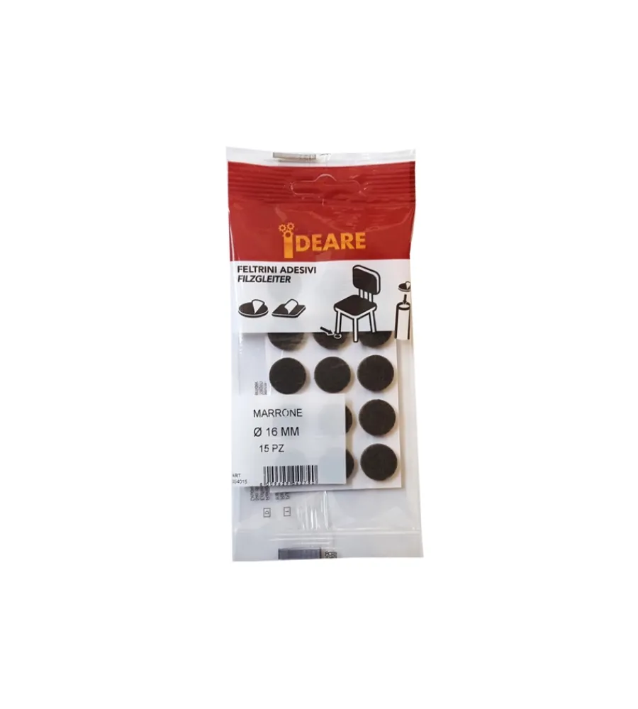 Accessori- Feltrini adesivi tondi ø 16 mm. - marrone - 15 pz.