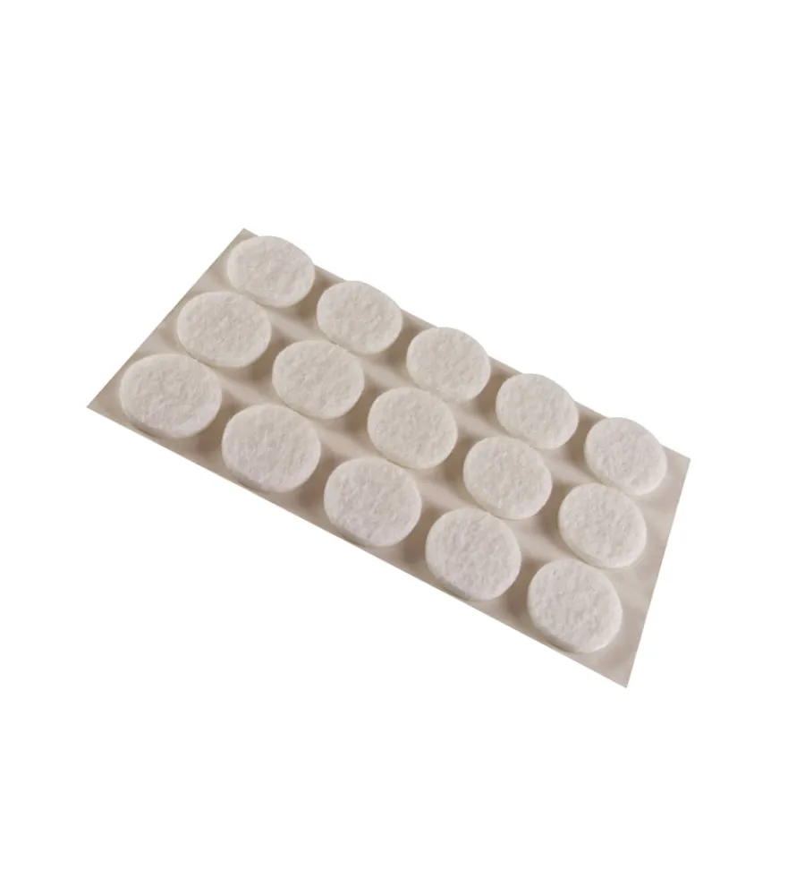 Accessori- Feltrini adesivi tondi ø 16 mm. - bianco - 15 pz.