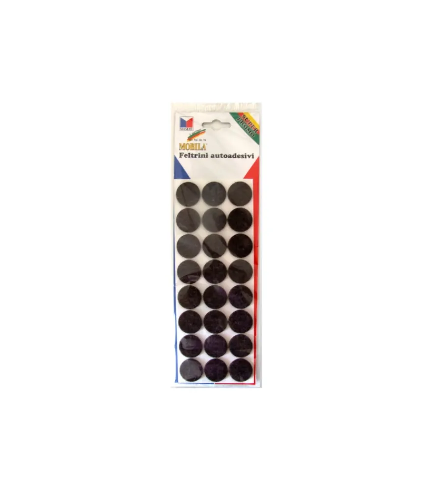 Accessori- Feltrini tondi marroni ø 28 mm. 24 pz.