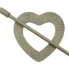 Tessile D'Arredo- Fermatende cuore cm9 in legno - colore argento.
