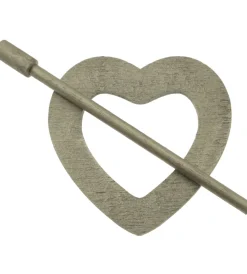 Tessile D'Arredo- Fermatende cuore cm9 in legno - colore argento.