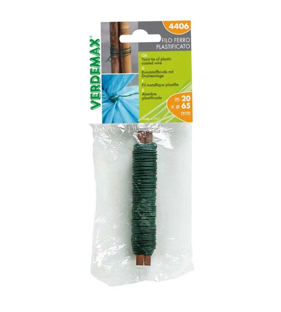 Attrezzatura Giardinaggio-Verdemax Filo ferro plastificato 20mt