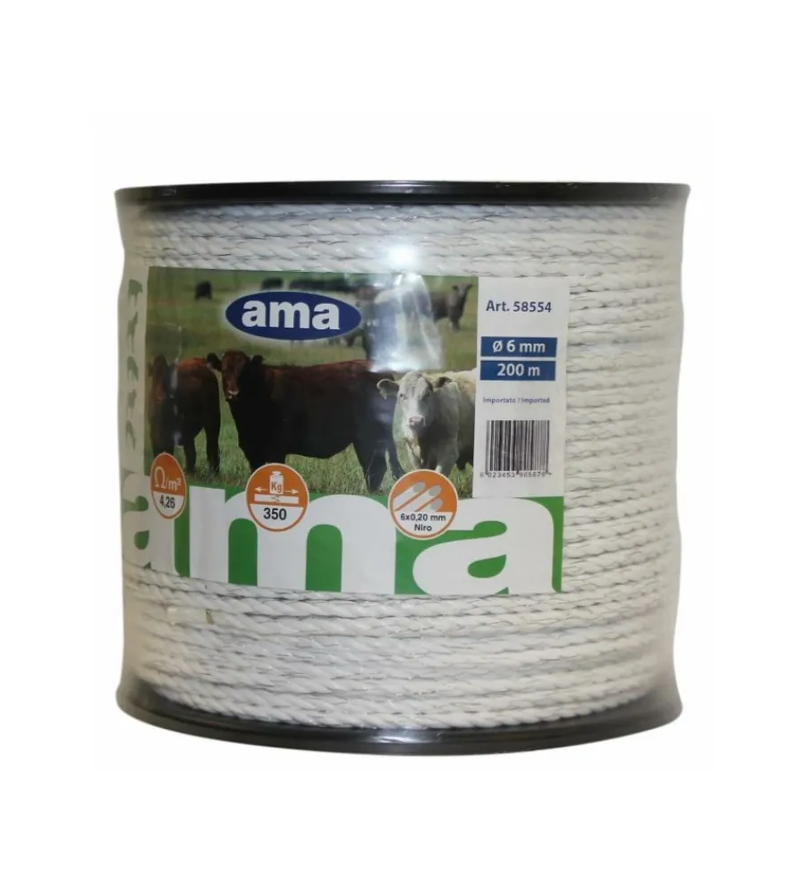 Recinzione X Animali-Ama Filo per recinto elettrico bianco ø 6mm x 200mt