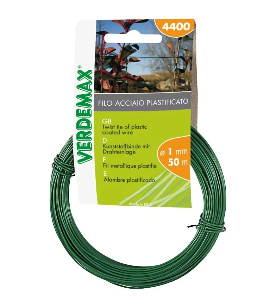 Attrezzatura Giardinaggio-Verdemax Filo tondo acciaio bobina mt 50