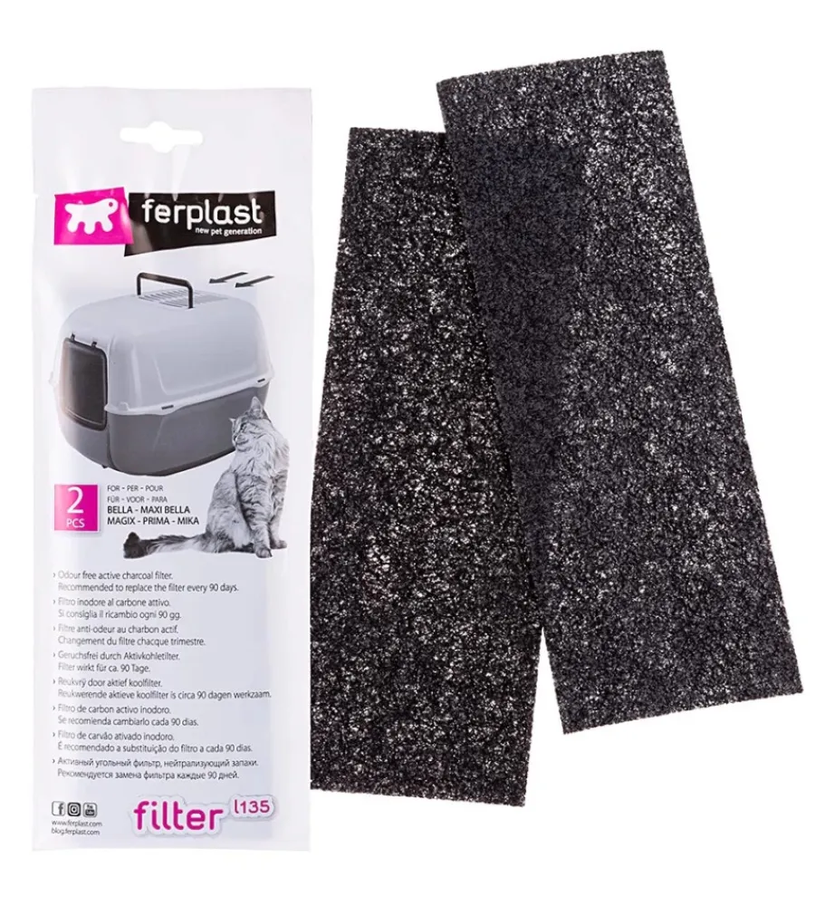 Ferplast Lettiere E Sabbia|Filtri carbone attivo lettiera gatto "l135" 20x7x0,2 cm