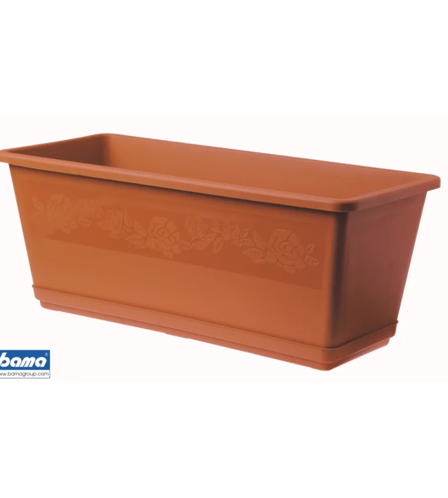 Coltivazione E Cura-Bama Fioriera balconella cm 40 c/sottovaso terracotta