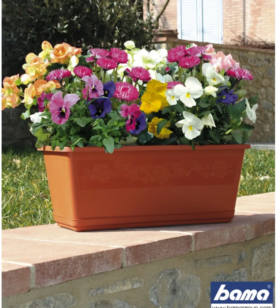Coltivazione E Cura-Bama Fioriera balconella cm 40 c/sottovaso terracotta