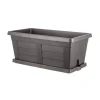 Clearance Fioriera da esterno con sottovaso antracite effetto legno 40 cm Coltivazione E Cura