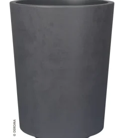 New Fioriera da esterno deroma "millenium" cilindrica in resina colore antracite, 43,5x53 cm Coltivazione E Cura