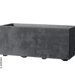 Coltivazione E Cura- Fioriera da esterno deroma "millenium" rettangolare in resina colore antracite, 99x37x39 cm
