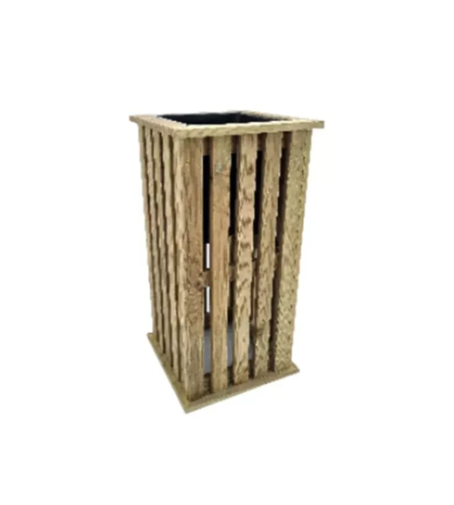 Outlet Fioriera da esterno verticale in legno di pino assemblata 32,5x32,5x65 cm Coltivazione E Cura
