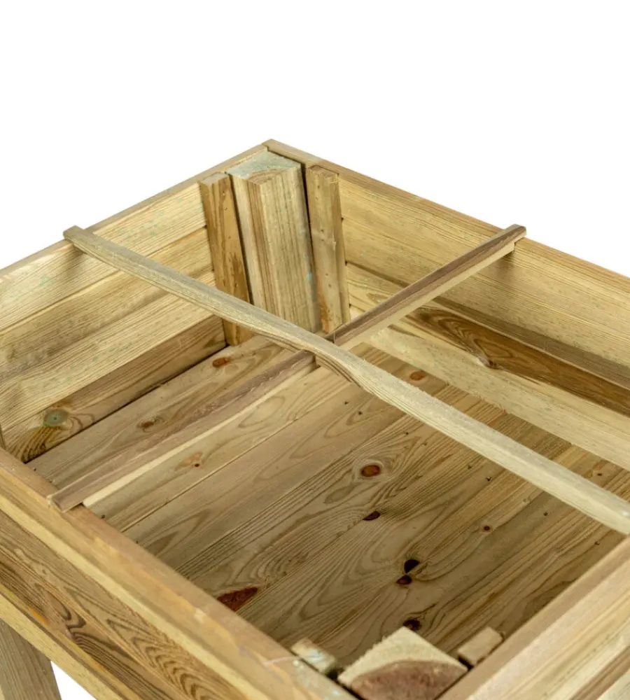 Coltivazione E Cura|Fioriera per orto da esterno con supporto in legno di pino 80x60x80h cm